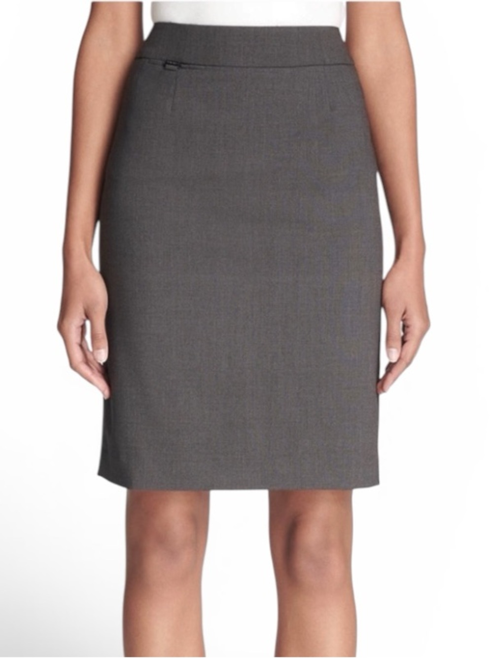 Calvin Klein Gray Pencil Skirt Size 0 Career Office Workwear